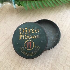 LP Vintage Ditto Inc Chicago Typewriter Ribbon Tin Box Round Slide On/Off Lid